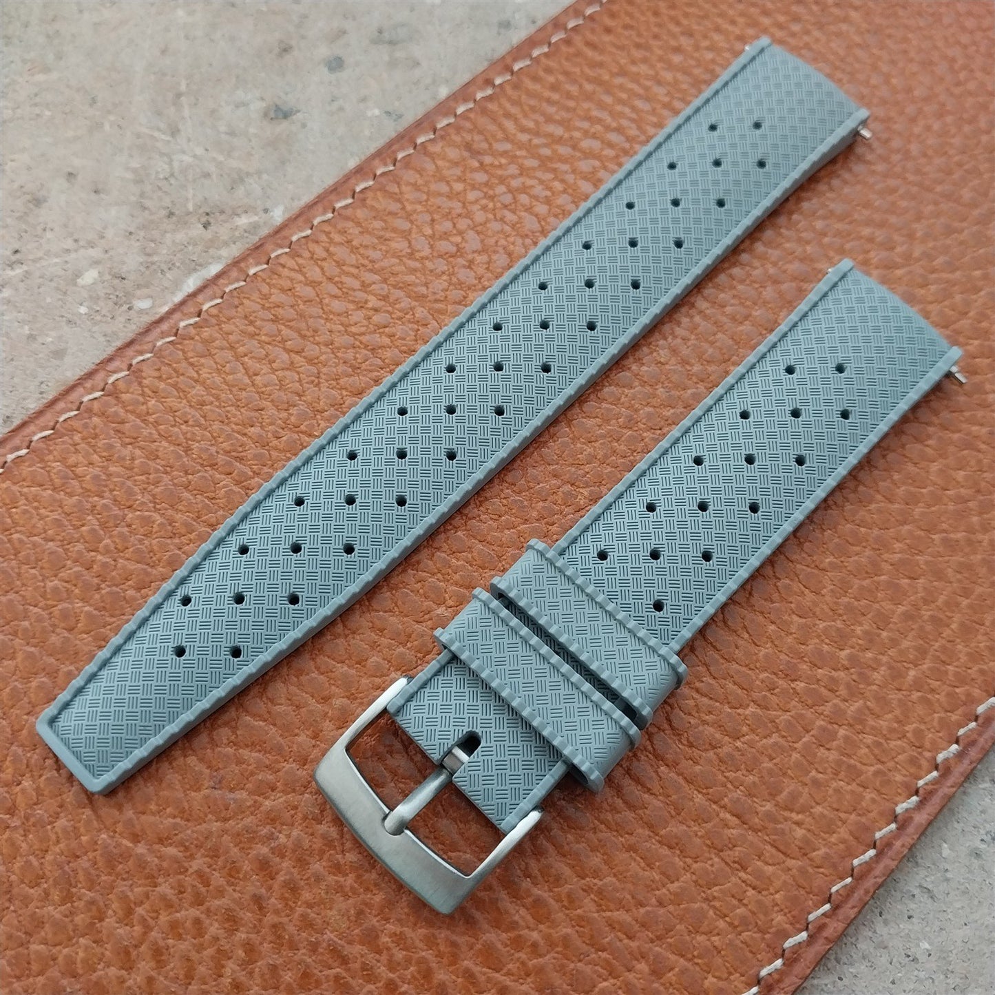 19mm FKM Rubber Gray Classic Divers Watch Strap