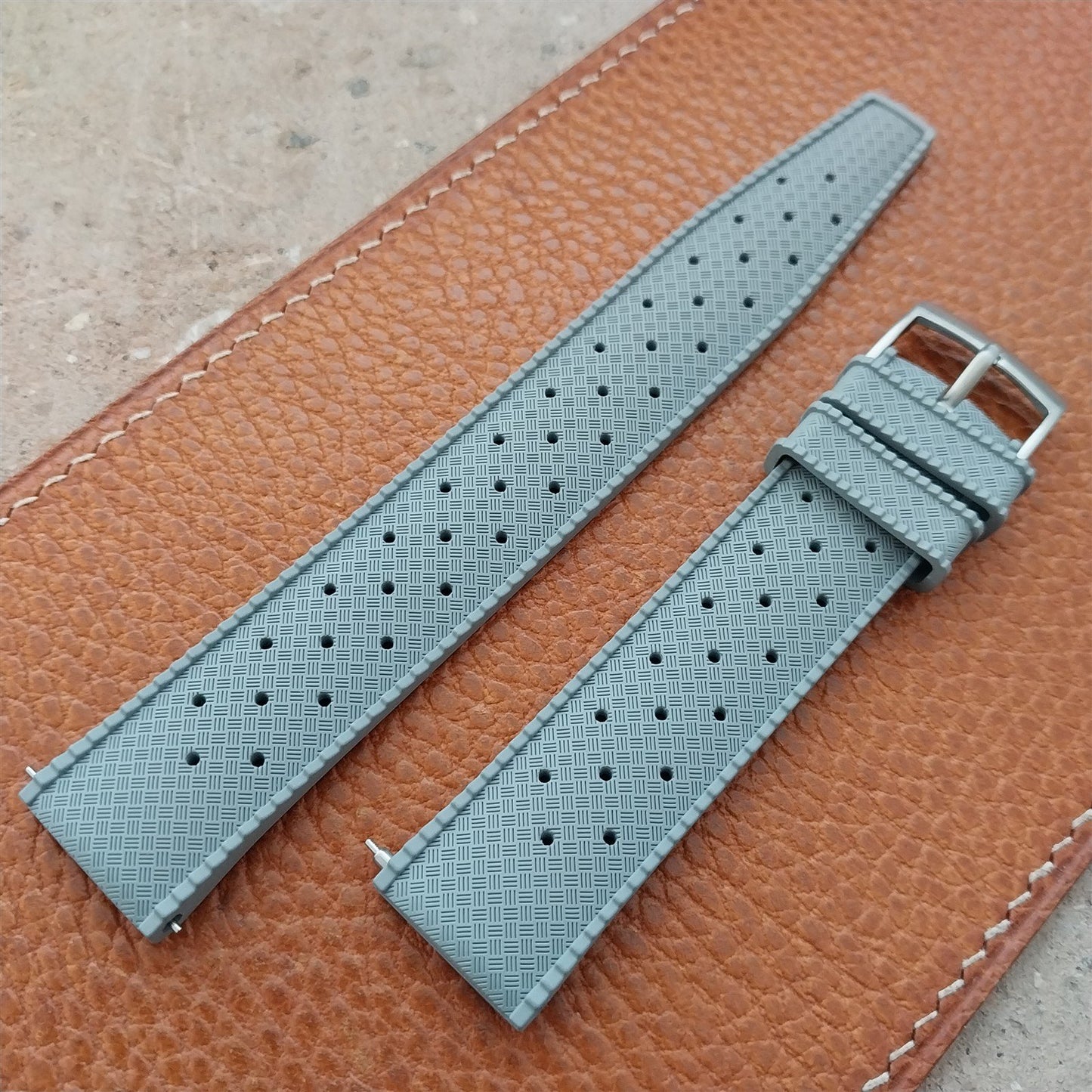19mm FKM Rubber Gray Classic Divers Watch Strap
