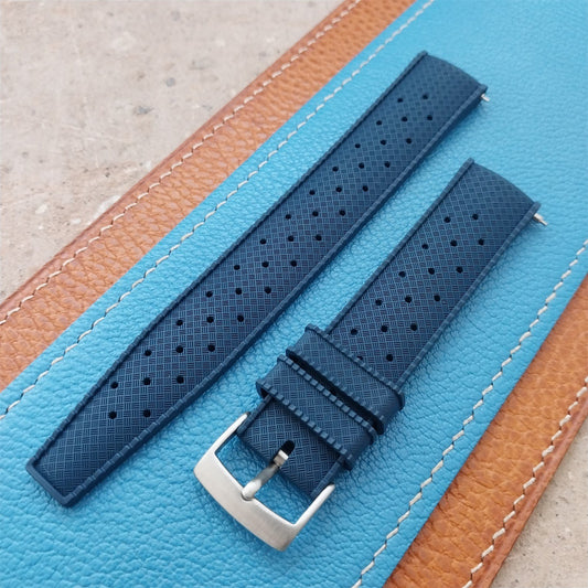 19mm FKM Rubber Blue Classic Divers Watch Strap