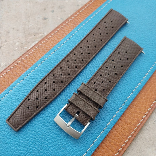 19mm FKM Rubber Brown Classic Divers Watch Strap