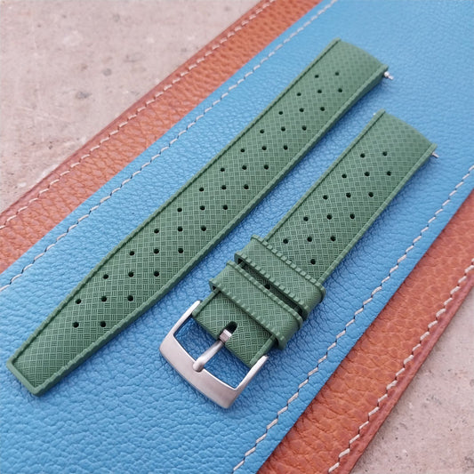 19mm FKM Rubber Green Classic Divers Watch Strap