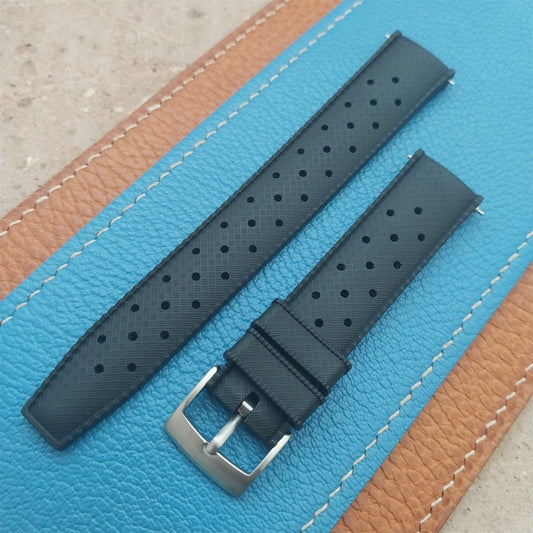 18mm FKM Tropical Black Tapered Divers Watch Strap