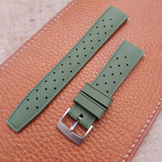 18mm FKM Tropical Green Tapered Divers Watch Strap