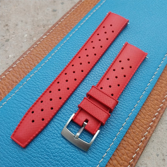 18mm FKM Tropical Red Tapered Divers Watch Strap