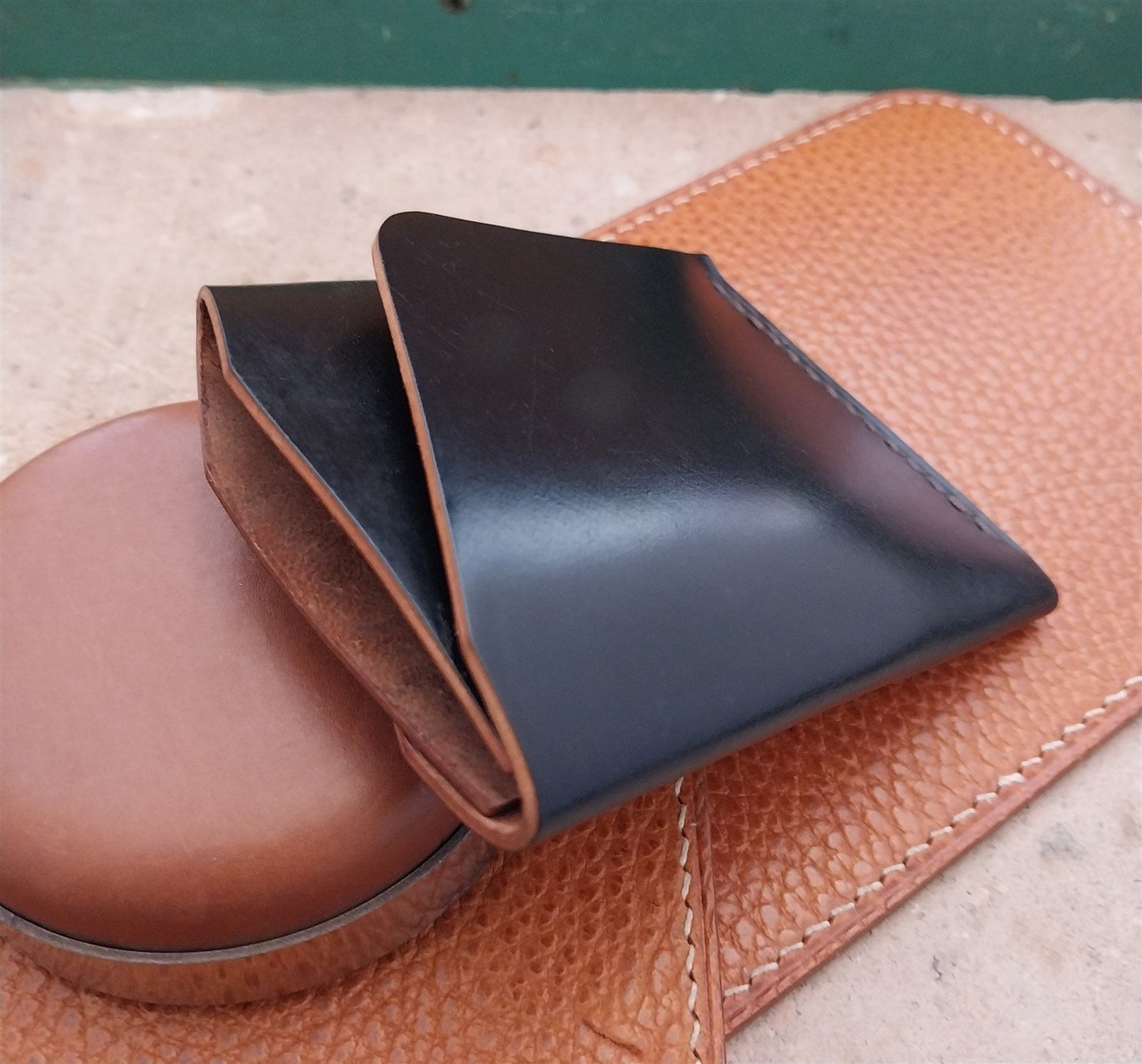 Minimal Shell Cordovan Leather Card Wallet Handmade in New Mexico