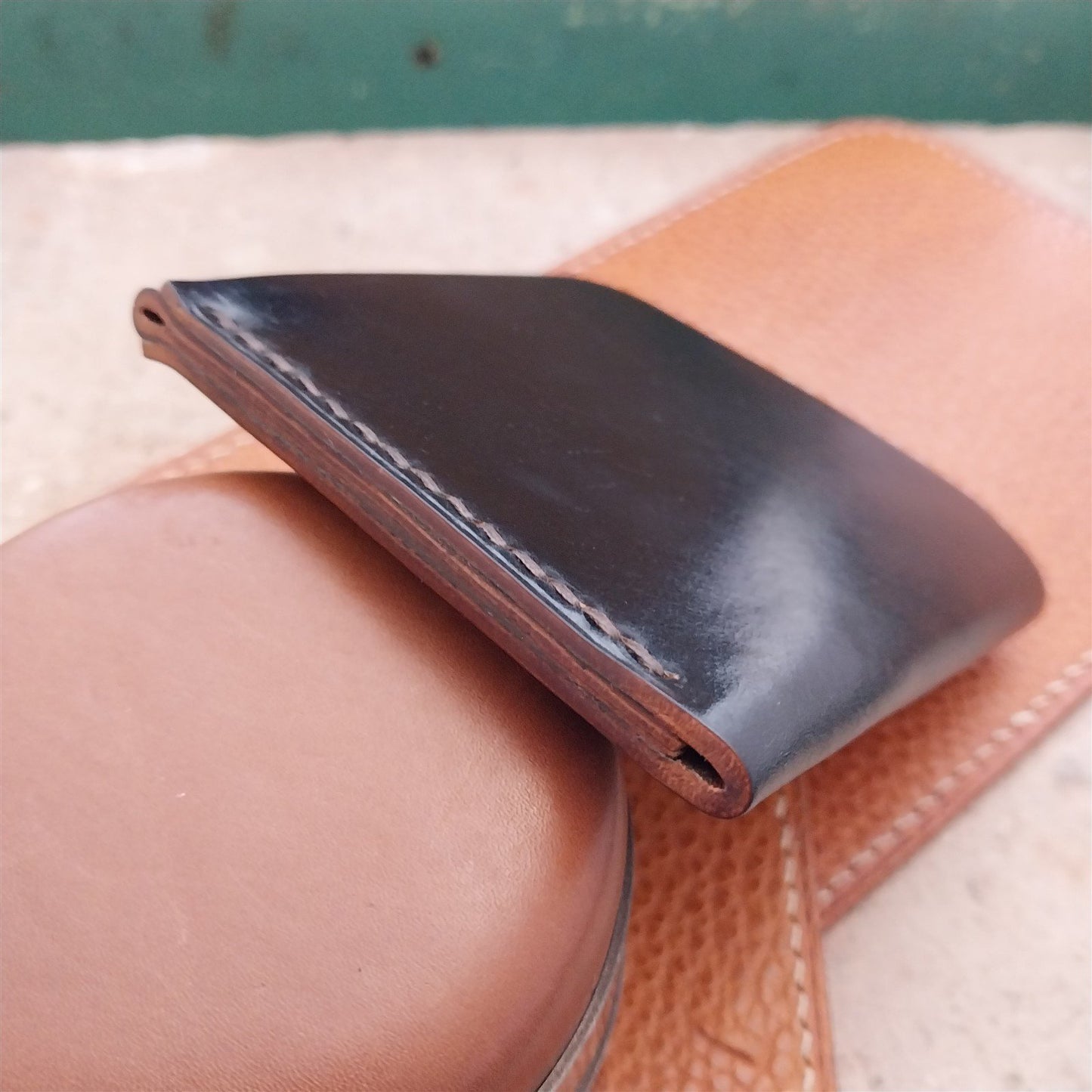Minimal Shell Cordovan Leather Card Wallet Handmade in New Mexico