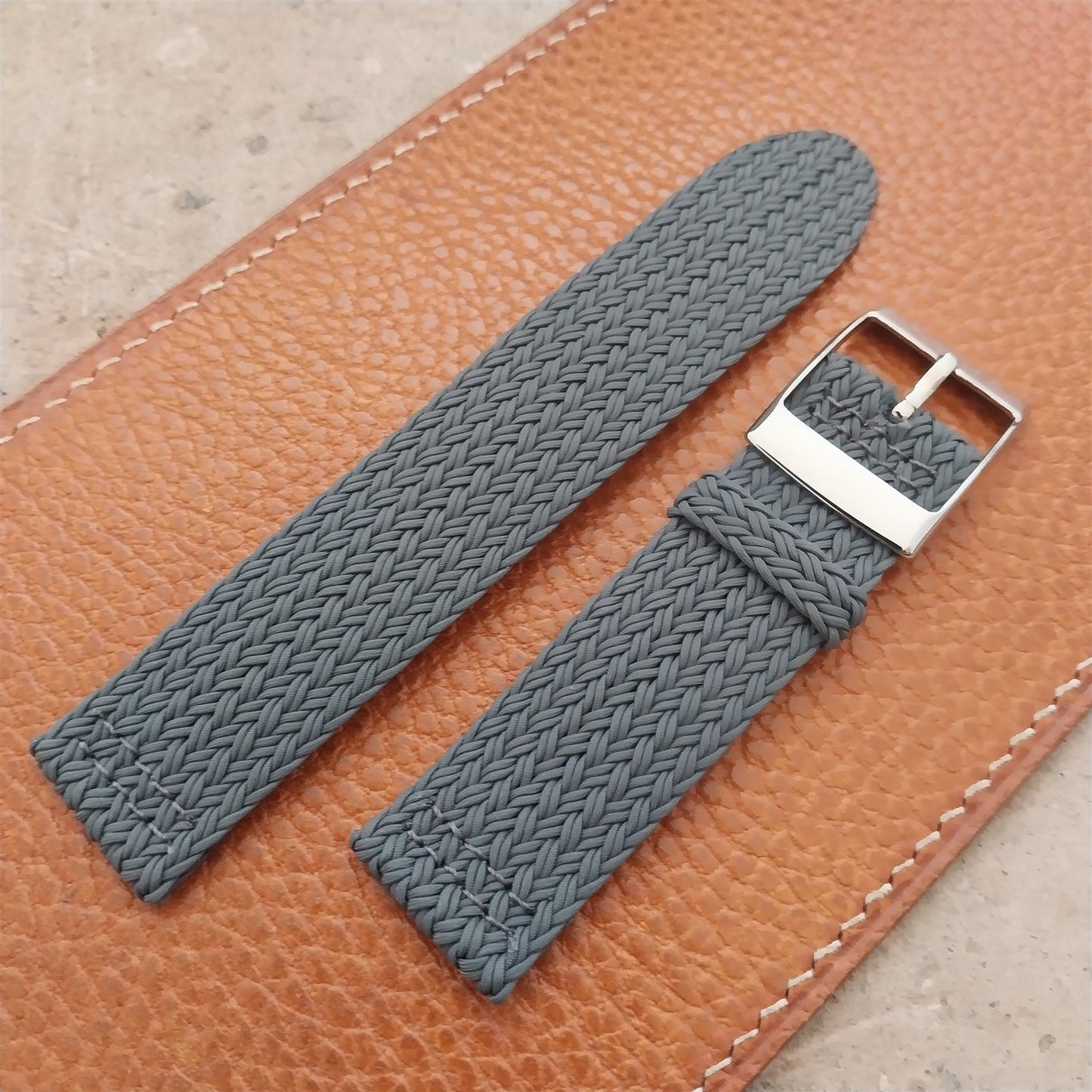 20mm Gray Eulit Palma Pacific Braided Perlon Two-Piece Field Watch Strap