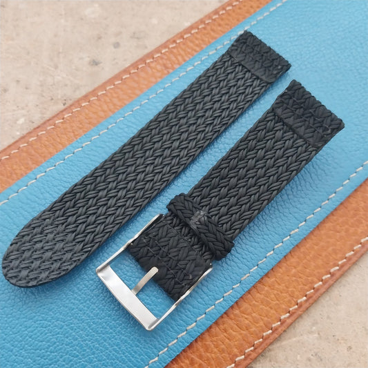 22mm Black Eulit Palma Pacific Braided Perlon Two-Piece Field Watch Strap