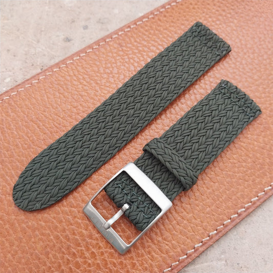 22mm Green Eulit Palma Pacific Braided Perlon Two-Piece Field Watch Strap