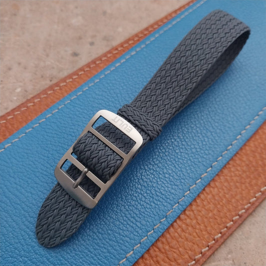 18mm Eulit Atlantic Gray Braided Perlon Single Pass Field Watch Strap
