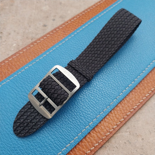 20mm Eulit Atlantic Brown Braided Perlon Single Pass Field Watch Strap