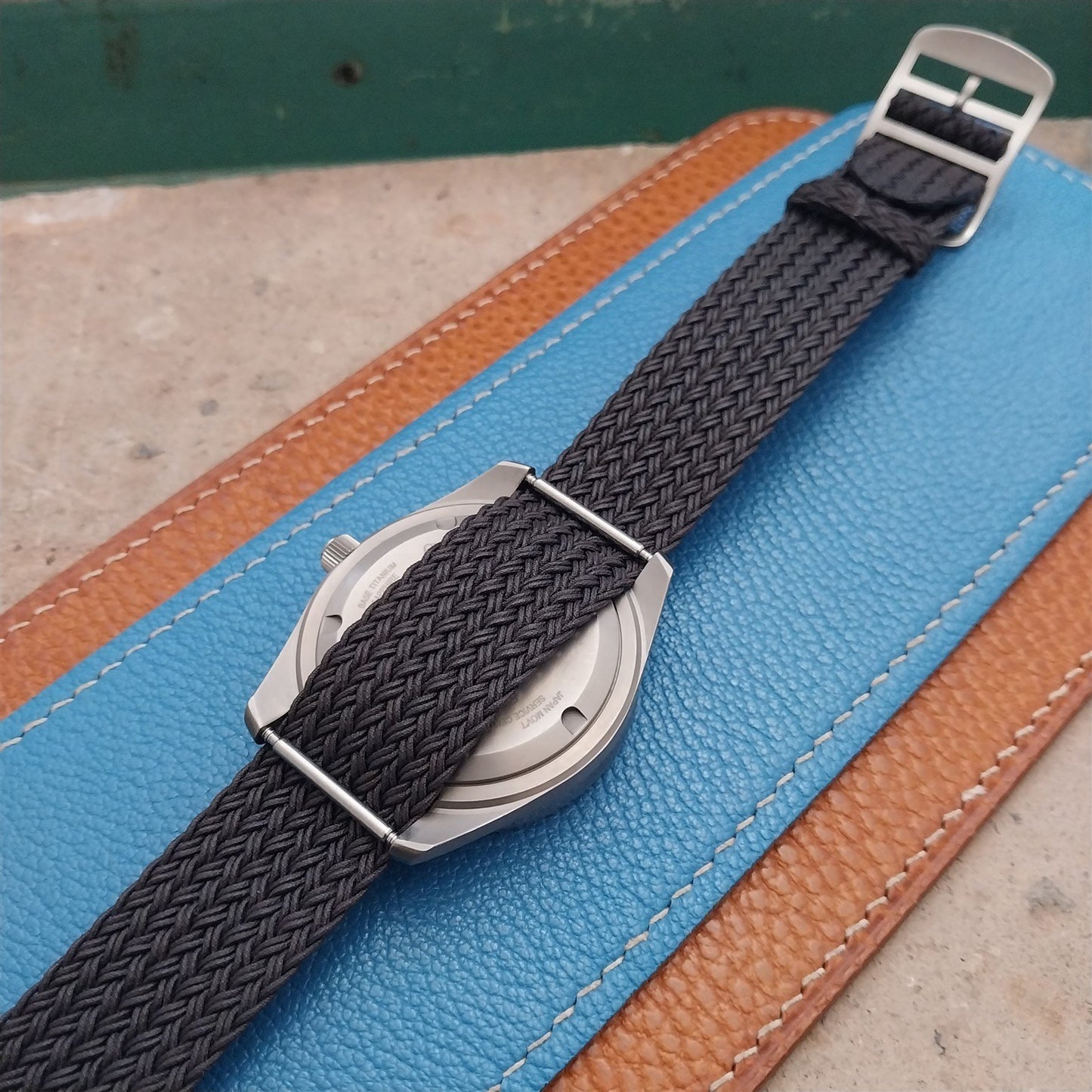 20mm Eulit Atlantic Brown Braided Perlon Single Pass Field Watch Strap