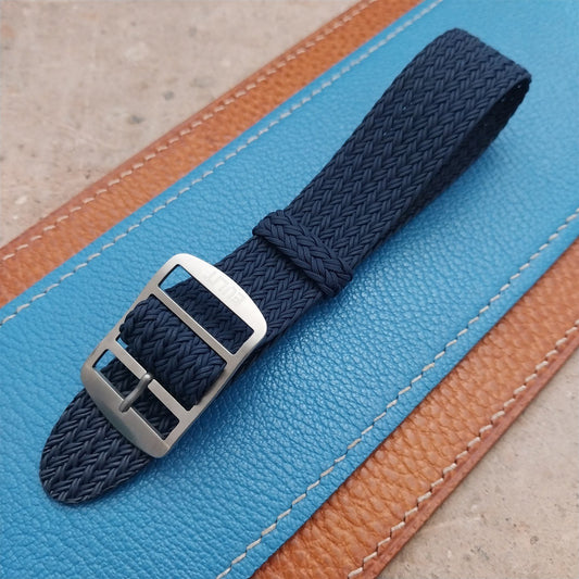 20mm Eulit Atlantic Blue Braided Perlon Single Pass Field Watch Strap