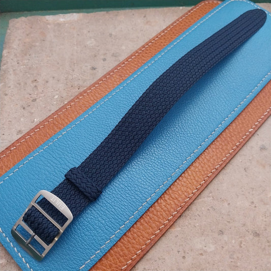 20mm Eulit Atlantic Blue Braided Perlon Single Pass Field Watch Strap