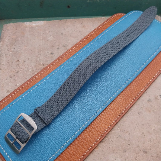 20mm Eulit Atlantic Gray Braided Perlon Single Pass Field Watch Strap
