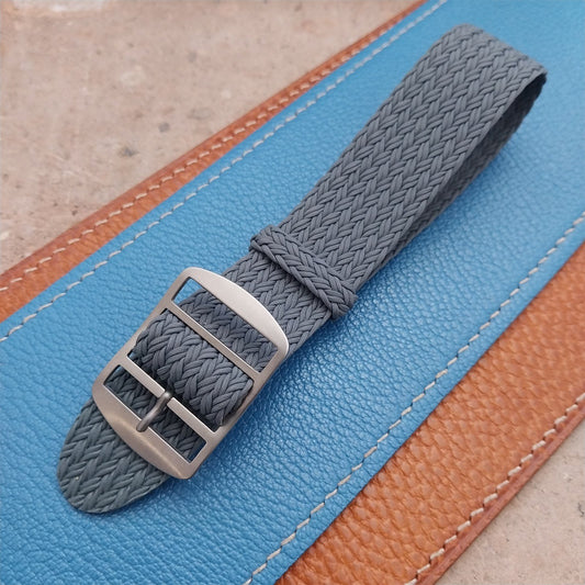 22mm Eulit Atlantic Gray Braided Perlon Single Pass Field Watch Strap
