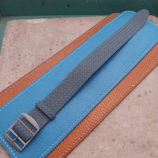 22mm Eulit Atlantic Gray Braided Perlon Single Pass Field Watch Strap