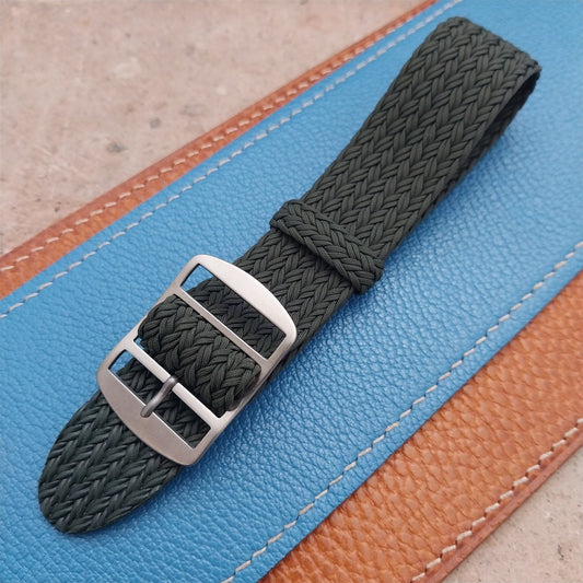 22mm Eulit Atlantic Green Braided Perlon Single Pass Field Watch Strap