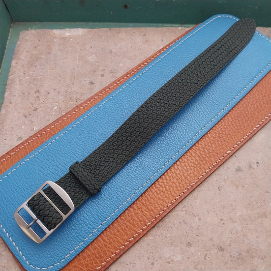 22mm Eulit Atlantic Green Braided Perlon Single Pass Field Watch Strap