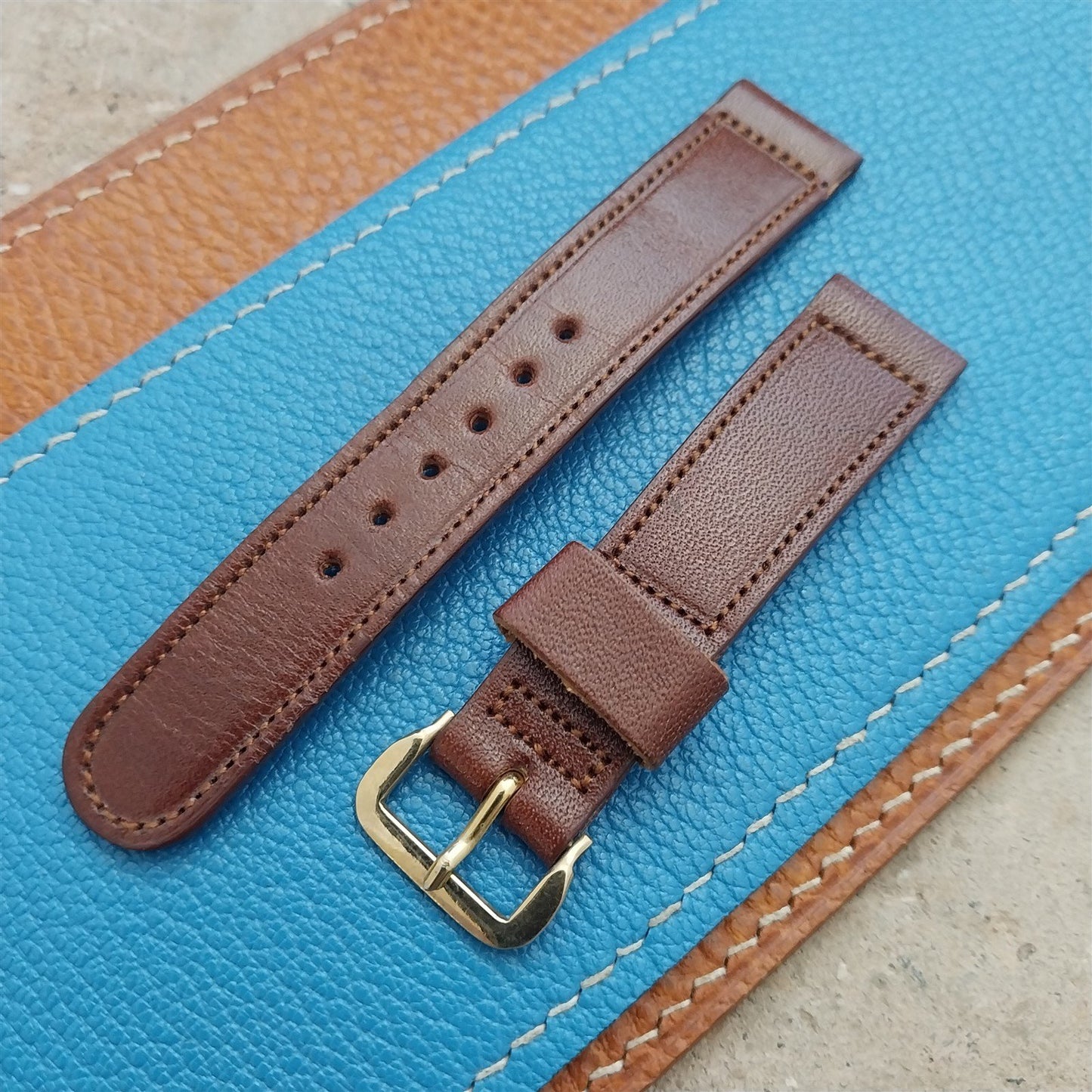 15.7mm Kreisler Short Saddle Leather 1950s Vintage Watch Strap