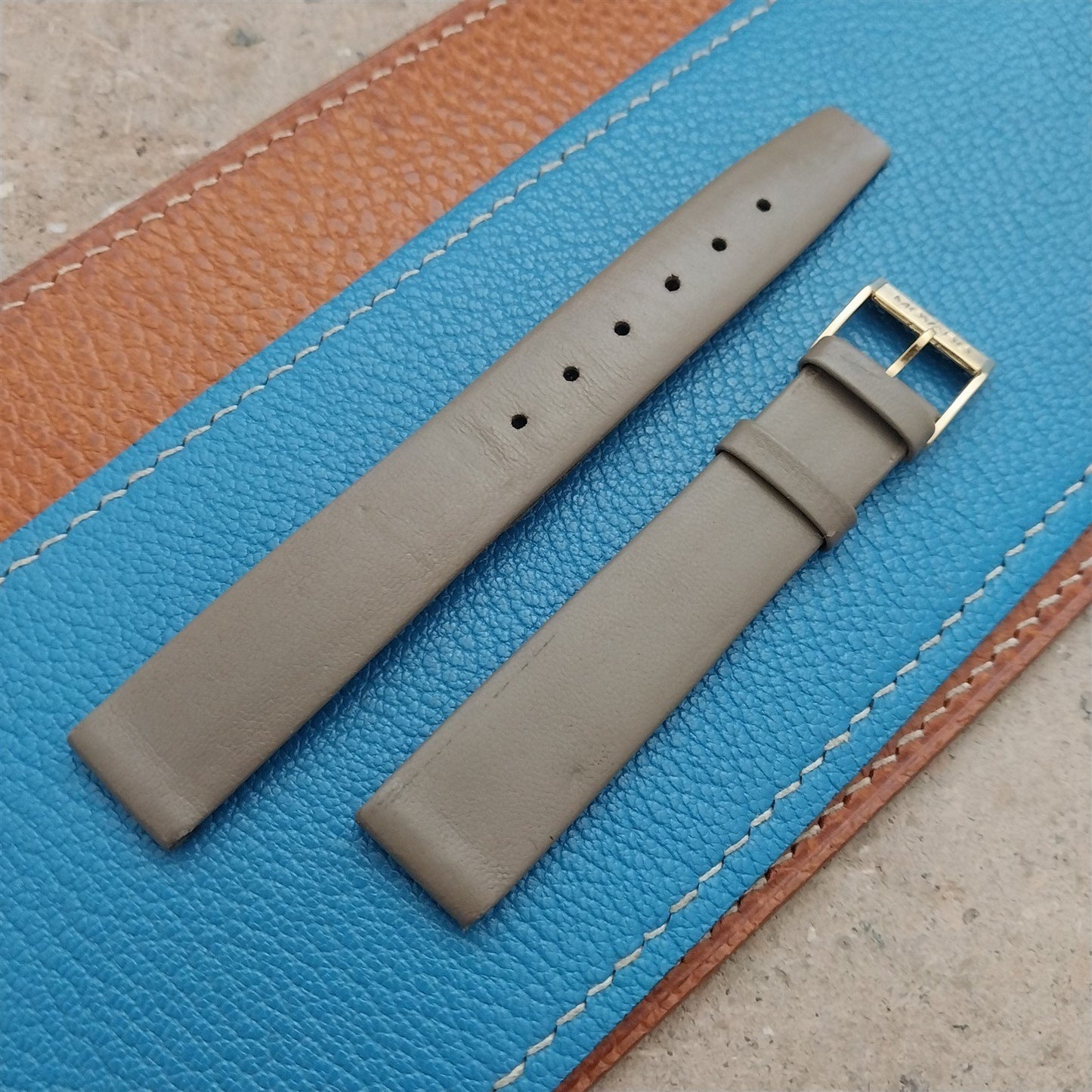 15mm Movado Soft Calfskin Leather nos Watch Strap & Logo Buckle