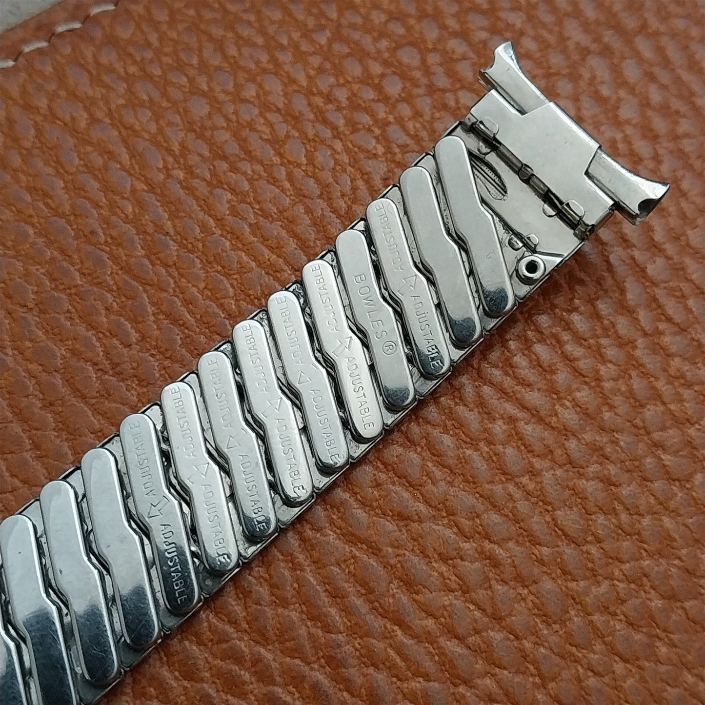 Vintage 18mm 19mm 20mm Baldwin Stainless 1960s Expansion Watch Band