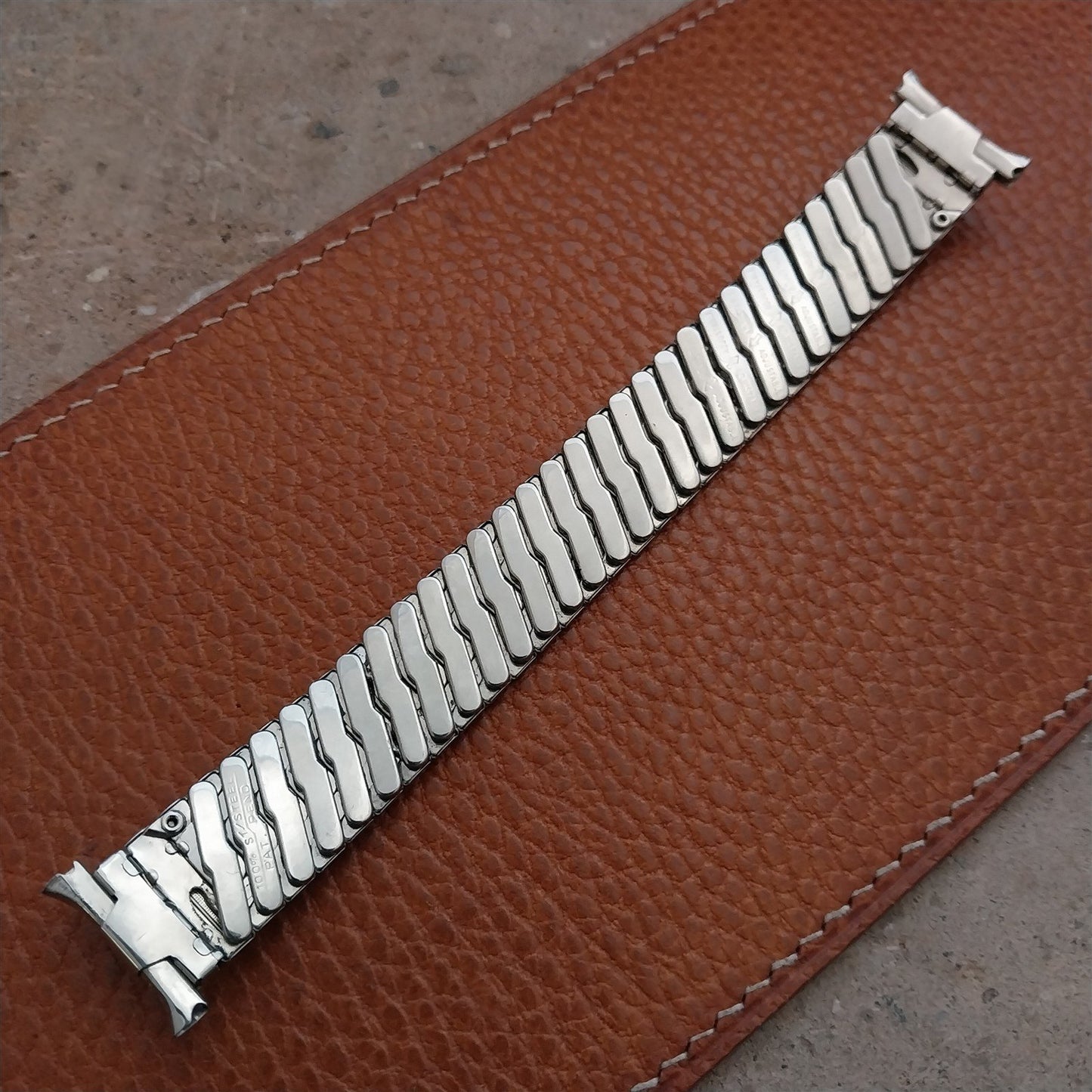 Vintage 18mm 19mm 20mm Baldwin Stainless 1960s Expansion Watch Band