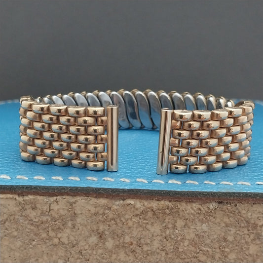 5/8" Gold-Filled Gemex Rice Beads Unused mcm 1950s Vintage Watch Band