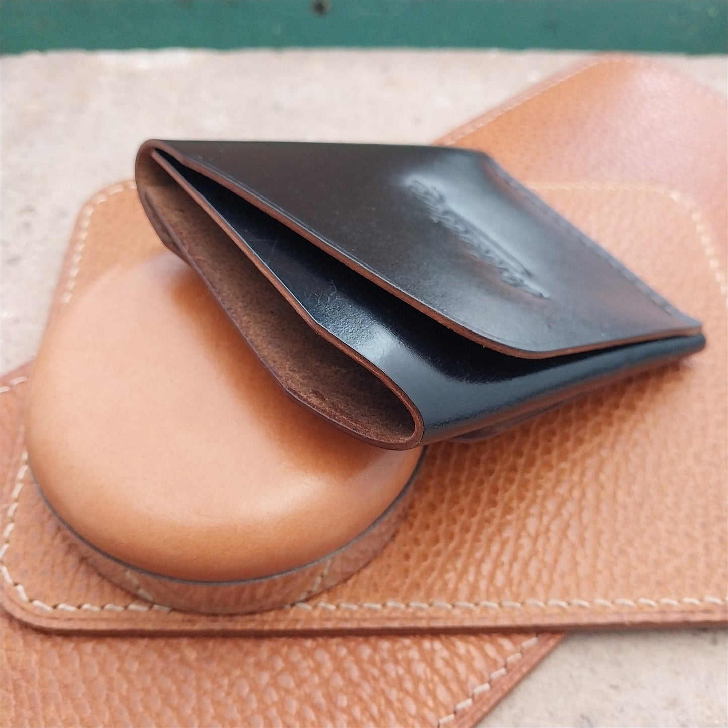 Schwinn Shell Cordovan Leather Card Wallet Handmade in New Mexico