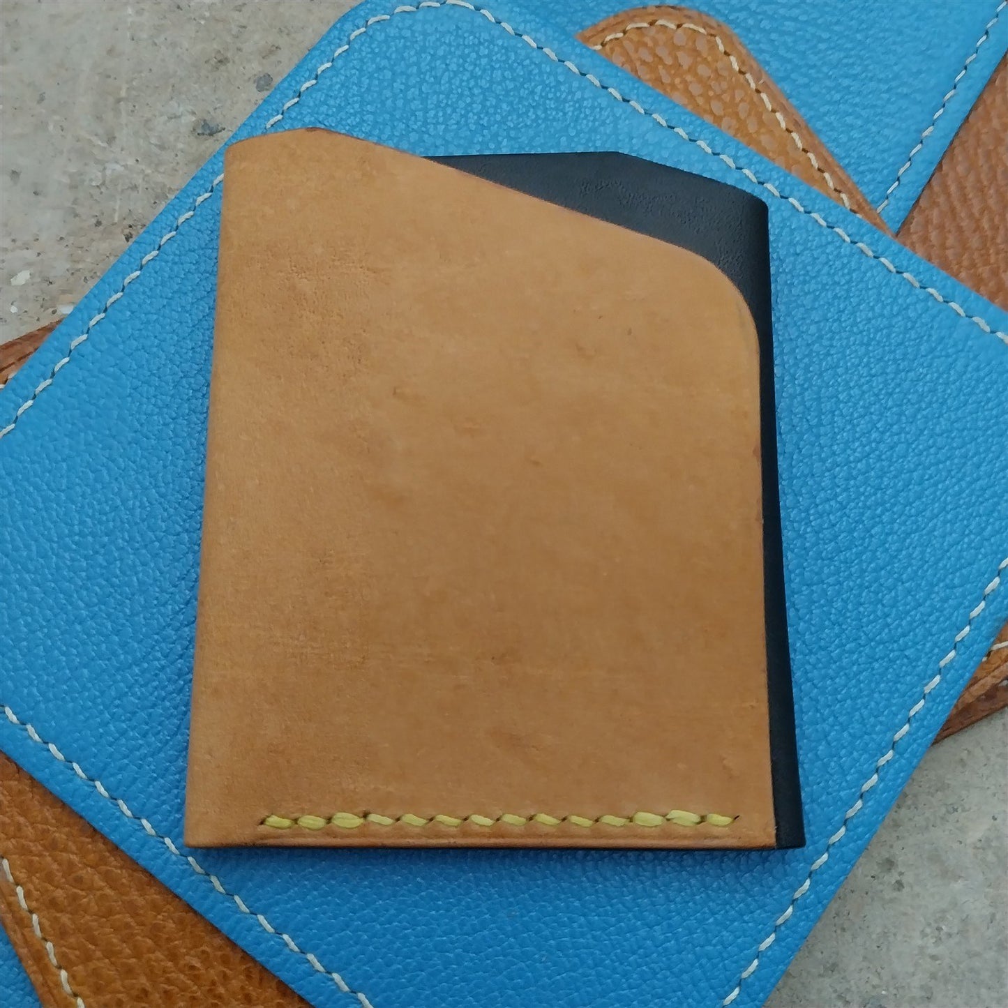 Minimal Bridle & Saddle Leather Card Wallet Handmade in New Mexico