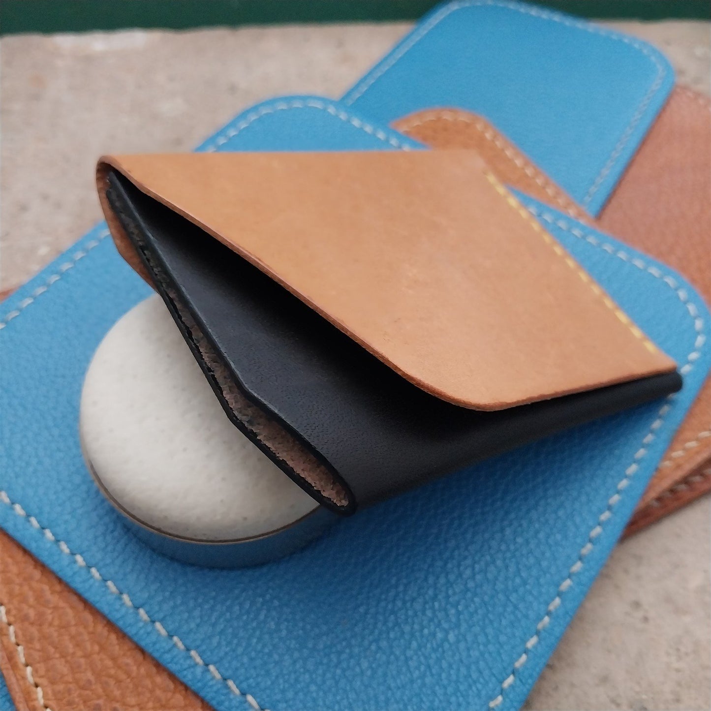Minimal Bridle & Saddle Leather Card Wallet Handmade in New Mexico