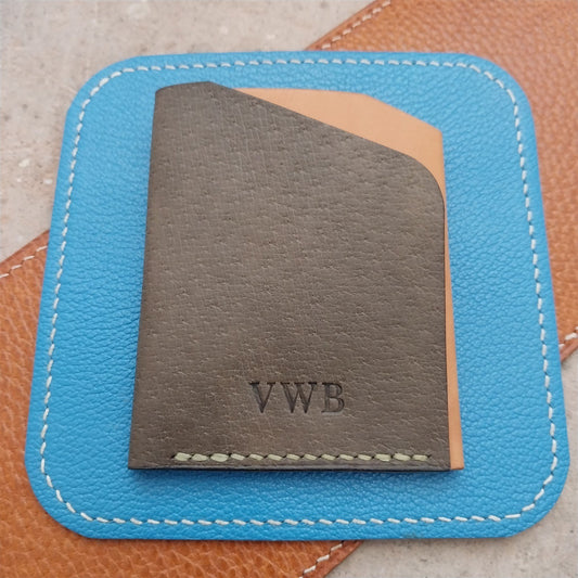 Minimal Bridle & Pigskin Leather Card Wallet Handmade in New Mexico