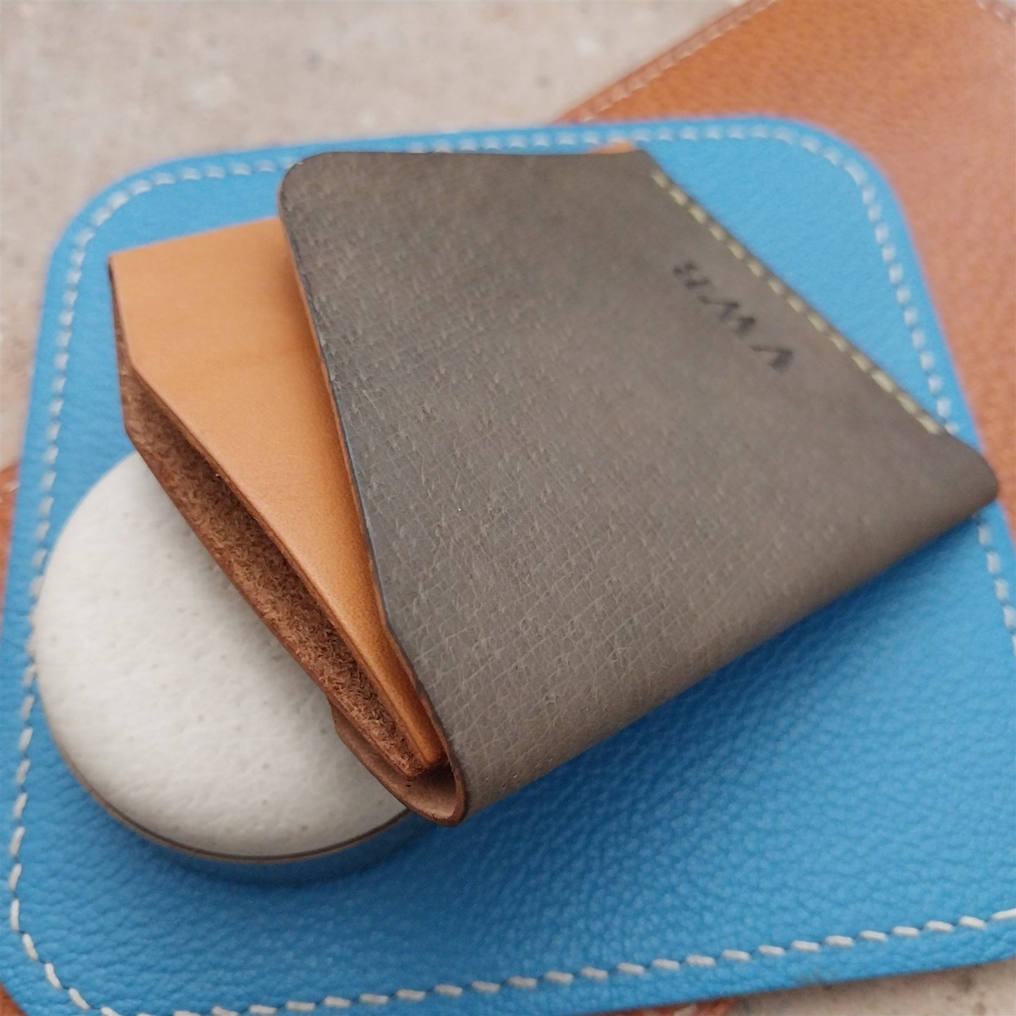 Minimal Bridle & Pigskin Leather Card Wallet Handmade in New Mexico