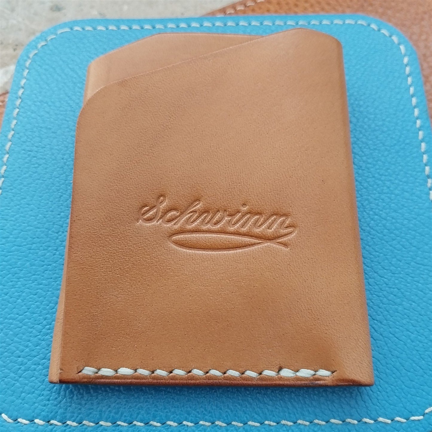 Schwinn Waxed Saddle Leather Card Wallet Handmade in New Mexico
