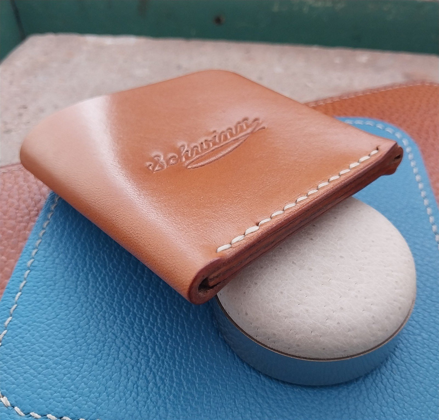 Schwinn Waxed Saddle Leather Card Wallet Handmade in New Mexico