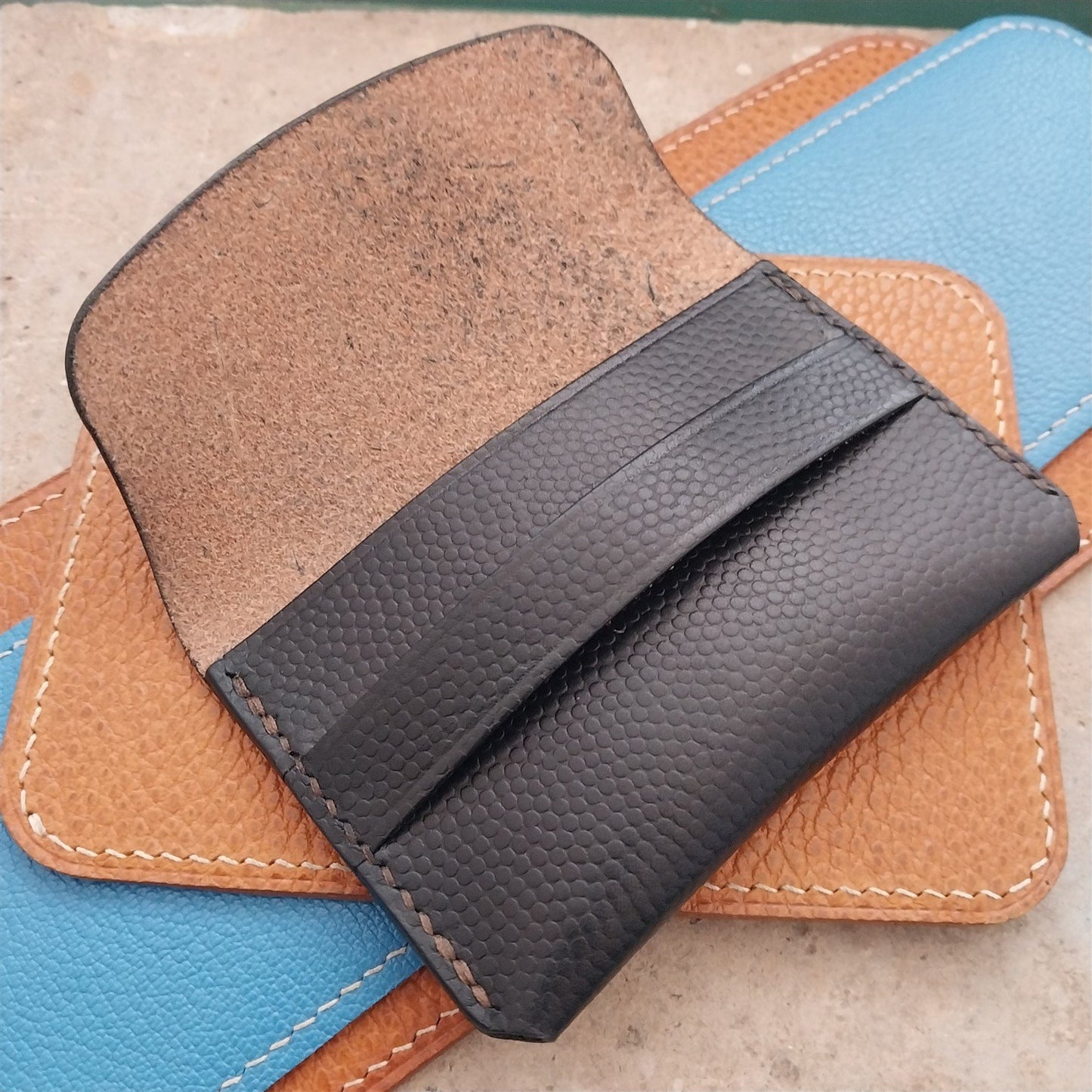 Minimal Leather Persons Vintage Bicycle Handmade Card Wallet