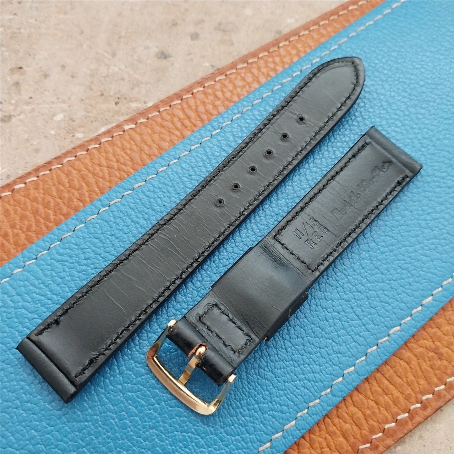 1970s Vintage 17.2mm Kalbe Tapered Saddle Leather Watch Strap