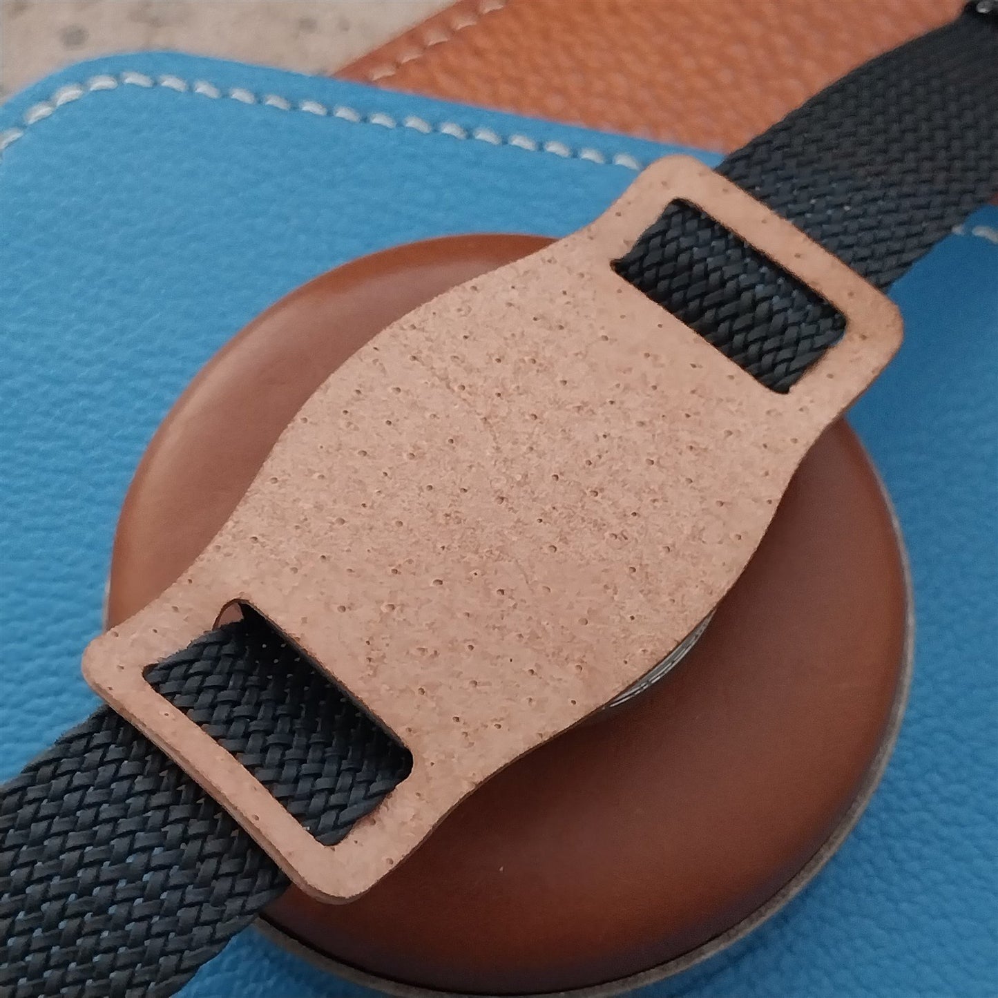 18mm Vintage Style Veg-Tanned Pigskin Bund Pad for Watch Strap