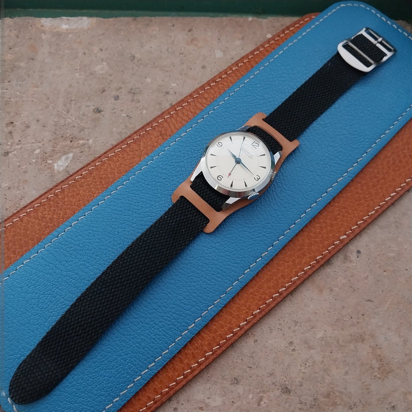 18mm Vintage Style Veg-Tanned Pigskin Bund Pad for Watch Strap