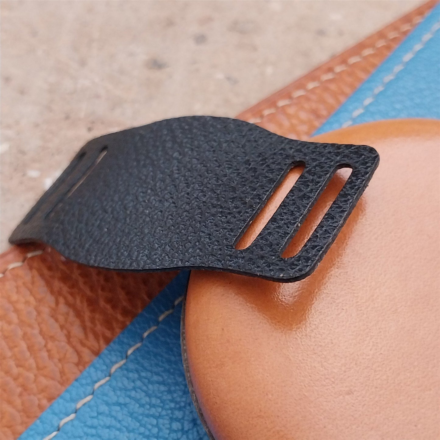 18mm Vintage Style Veg-Tanned Pebbled Leather Bund Pad for Watch Strap