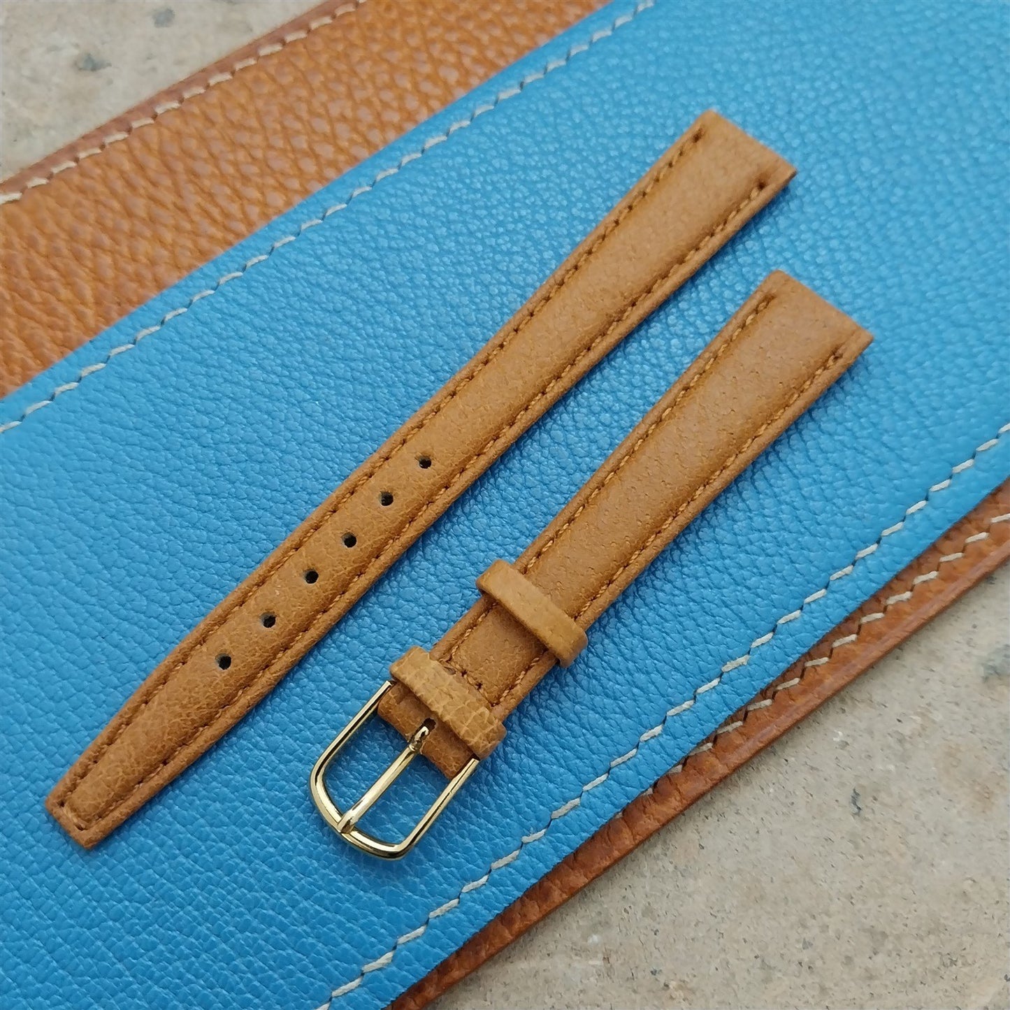 13mm Hadley Roma Brown Pigskin Leather Unused nos Vintage Watch Strap