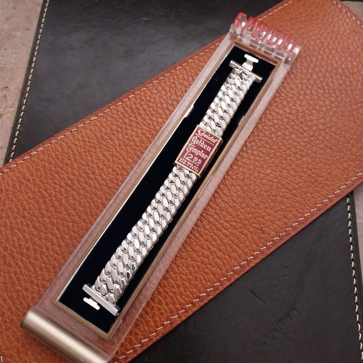 White Gold-Filled Speidel Golden Templar NOS 1950s Vintage Watch Band