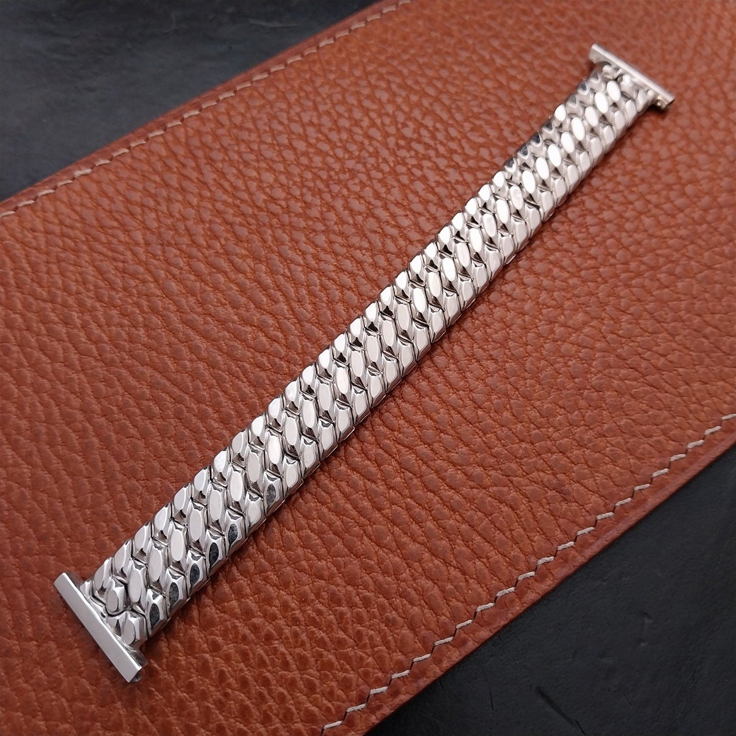 White Gold-Filled Speidel Golden Templar NOS 1950s Vintage Watch Band