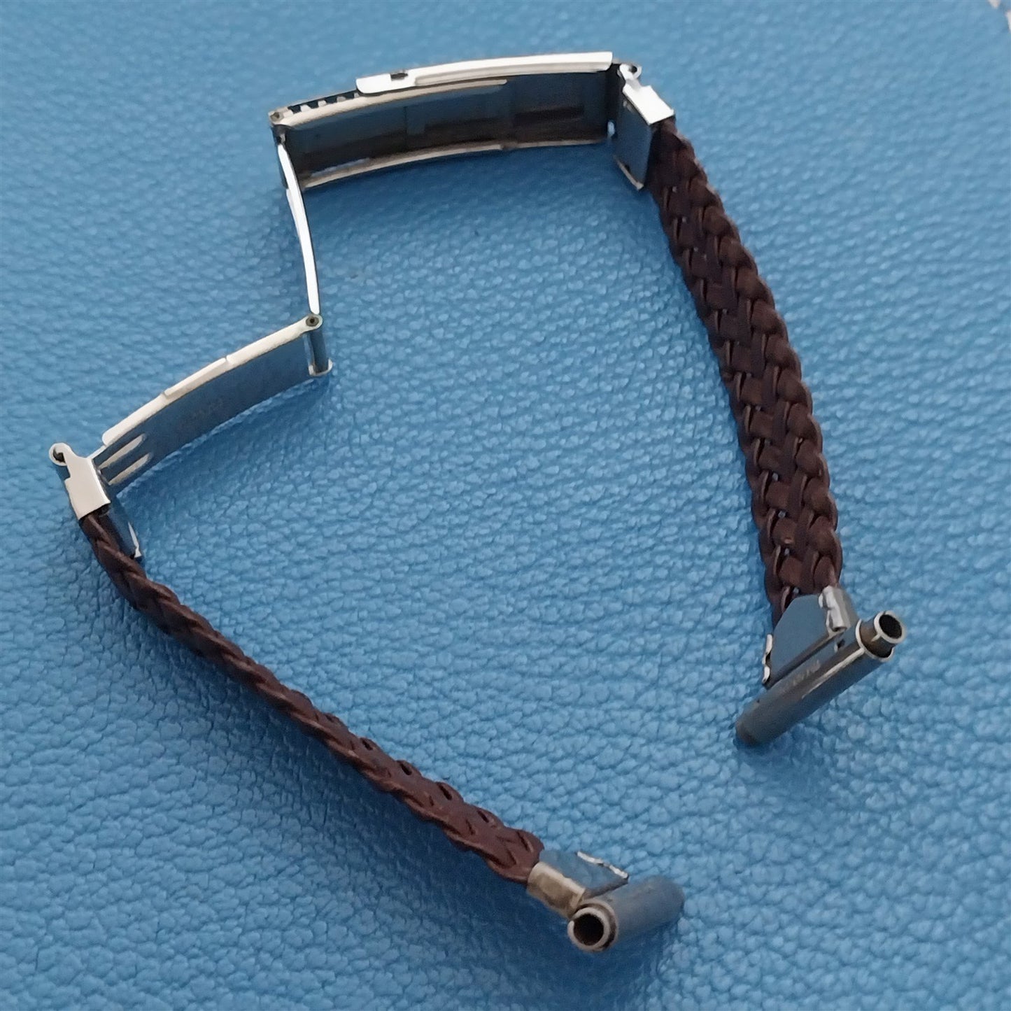 1940s Sternite Art Deco Braided Leather Vintage Watch Band