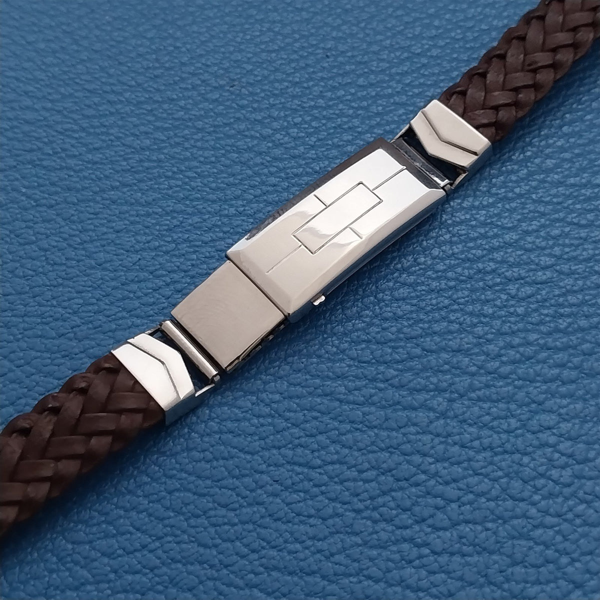 1940s Sternite Art Deco Braided Leather Vintage Watch Band
