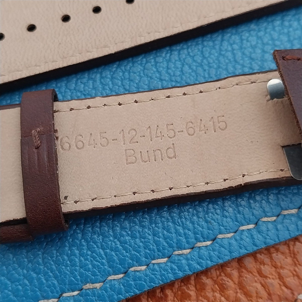 20mm Brown Leather Bund Aviator Pilot Watch Strap