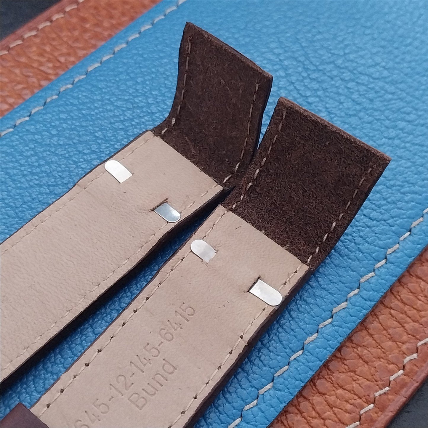 20mm Brown Leather Bund Aviator Pilot Watch Strap