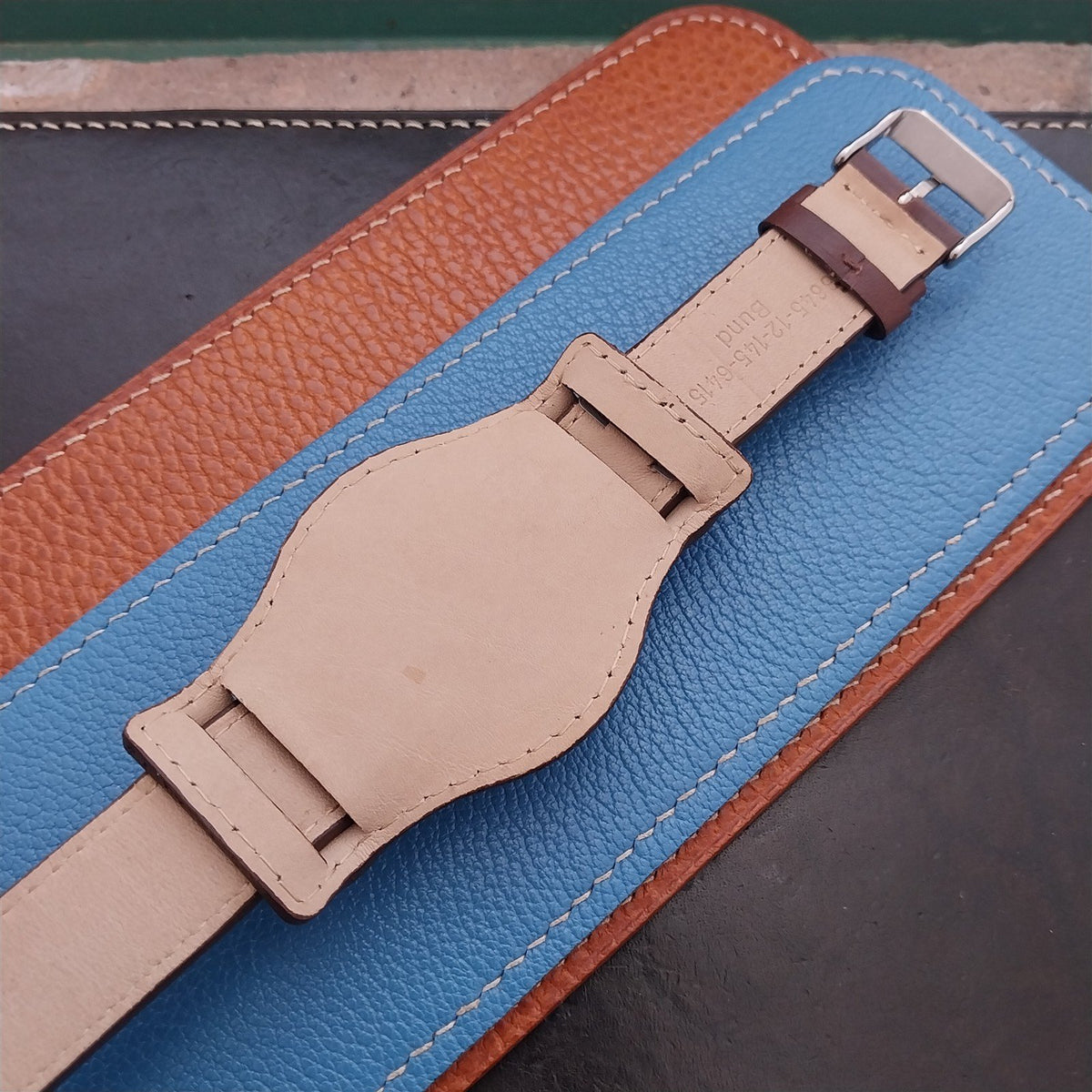 20mm Brown Leather Bund Aviator Pilot Watch Strap