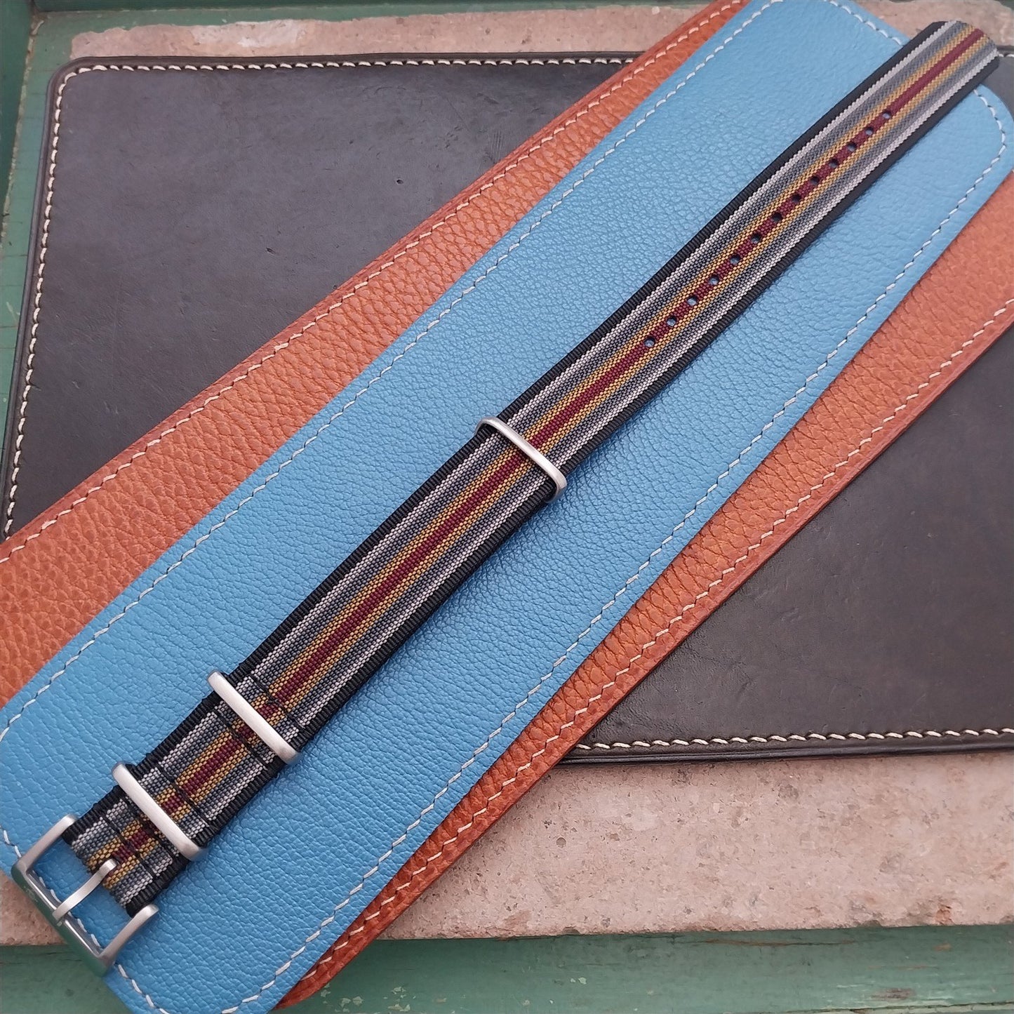 20mm Ribbed Striped Nylon Classic G10 Watch Strap