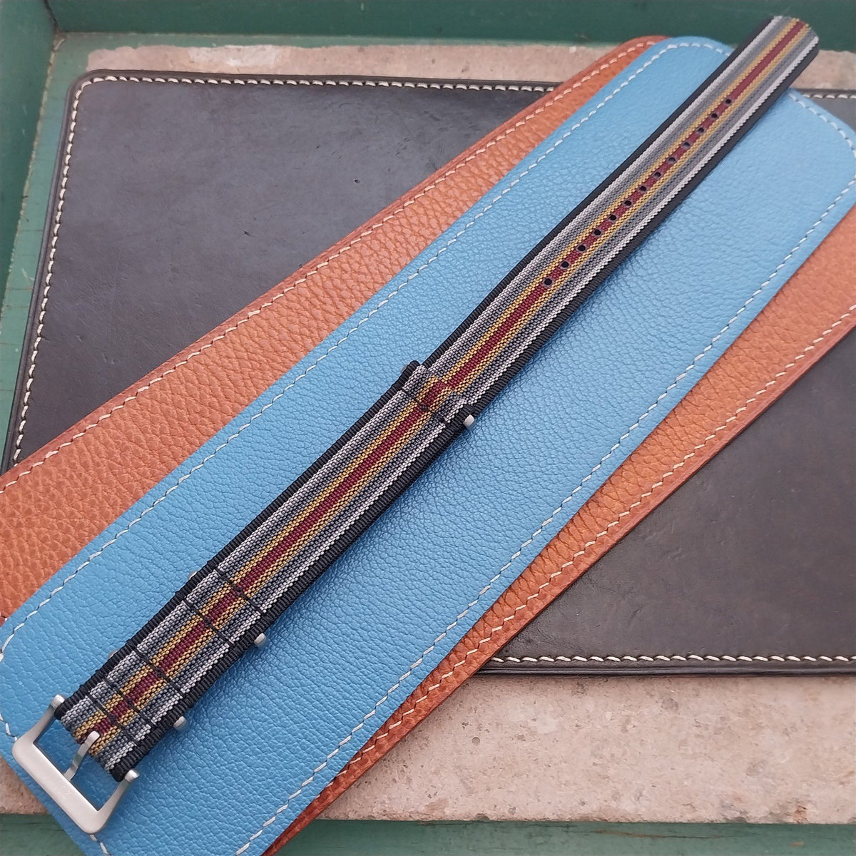 20mm Ribbed Striped Nylon Classic G10 Watch Strap
